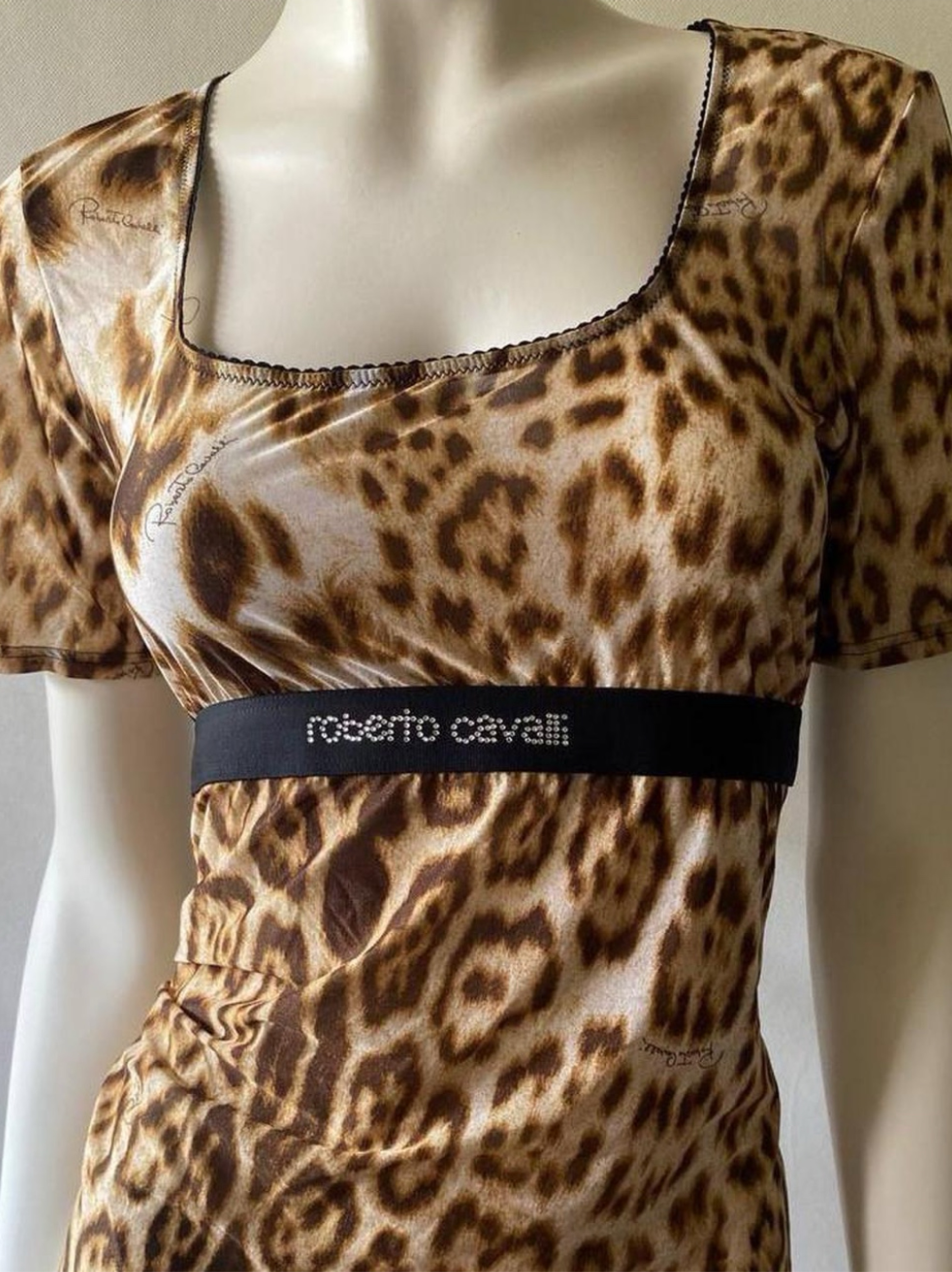 Authentic 2000s Roberto Cavalli top t shirt vintage Animal leopard