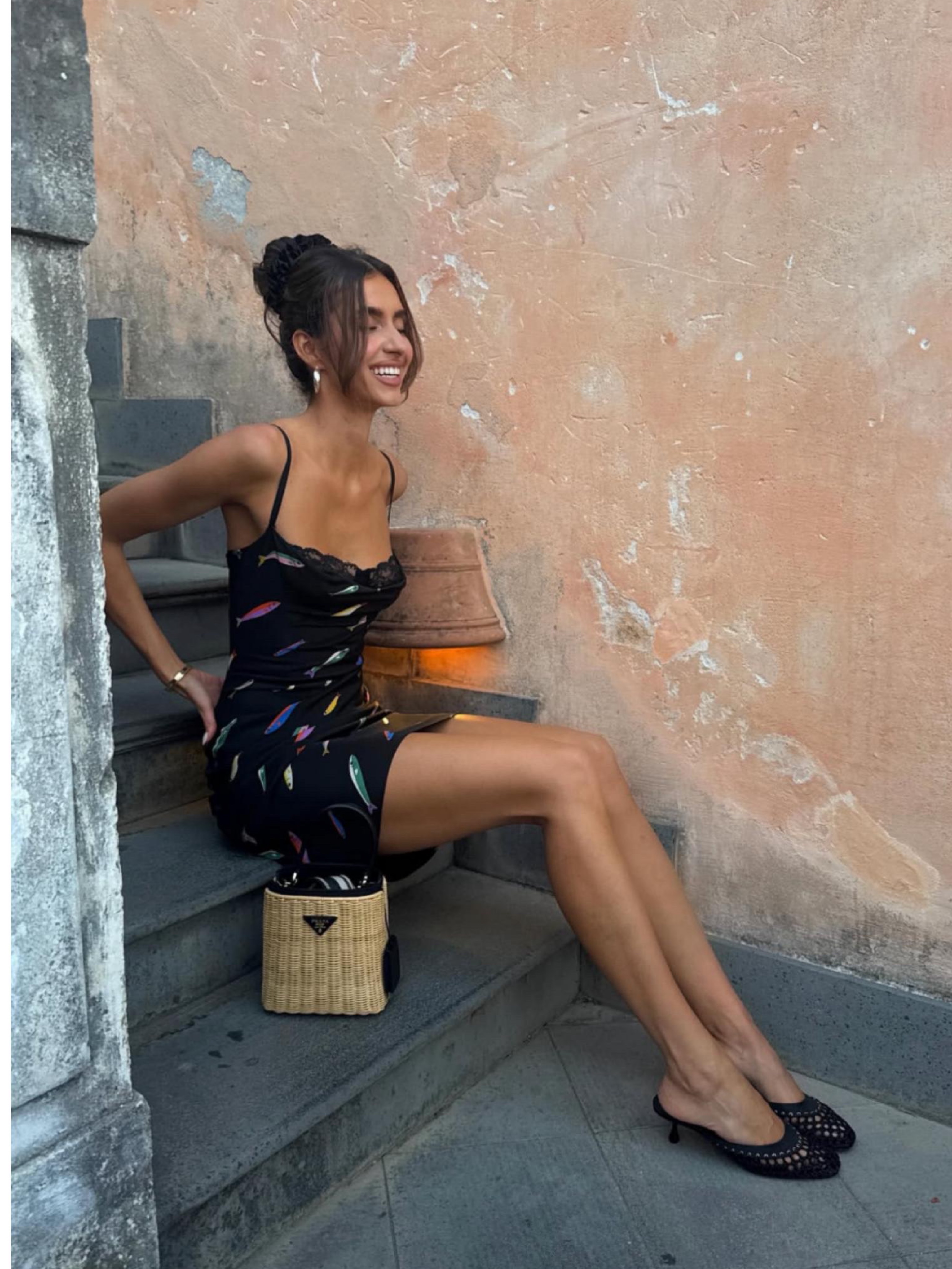 staud fish dress Staud Fish Mini Dress | Fish Print Dress, Date Night Dress, Going Out,  Italy Outfits by Staud
