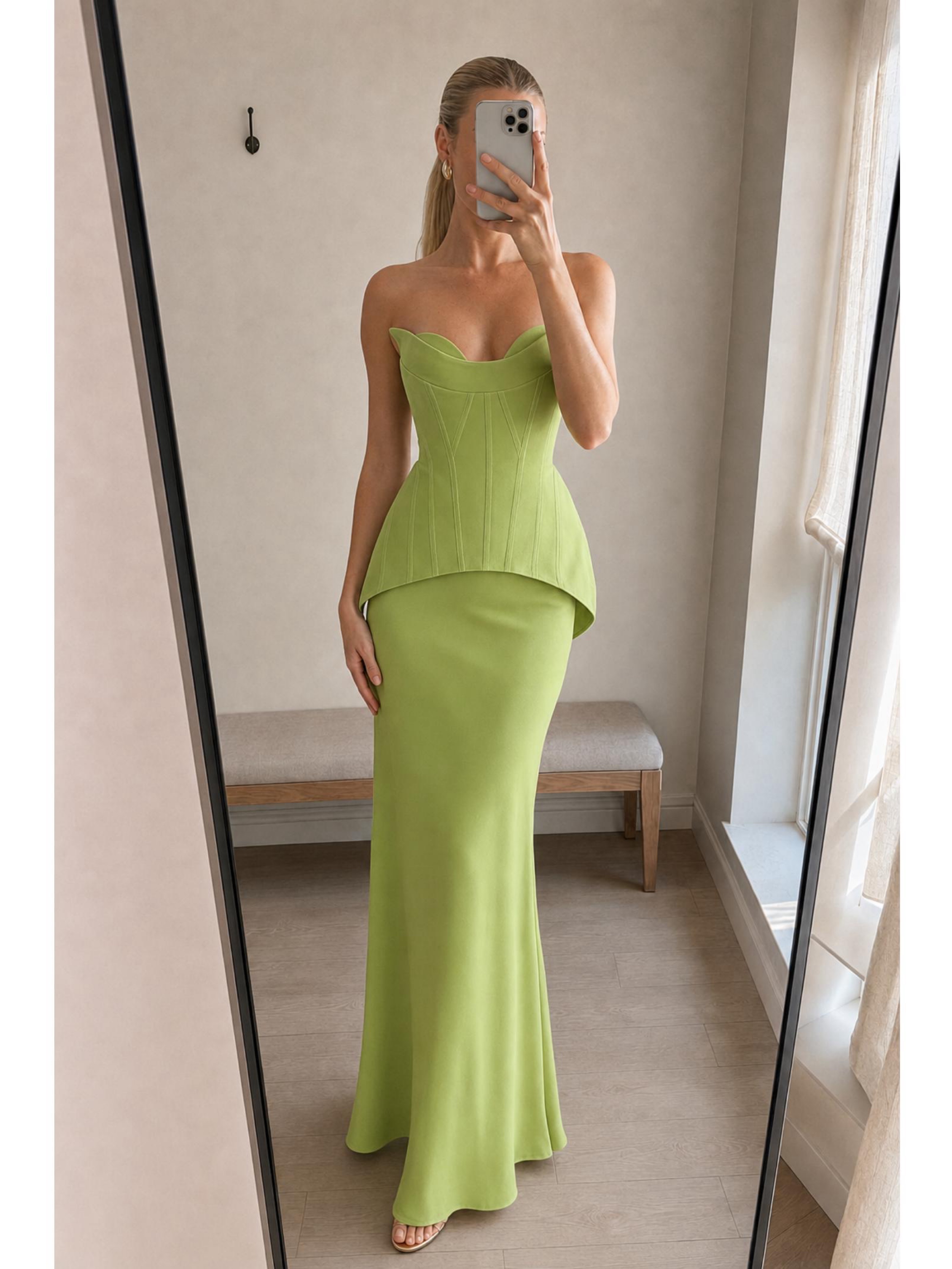 Acler Bankfield Maxi Dress Green XS | Green Bridesmaid Dress, Green Wedding Guest Dress
