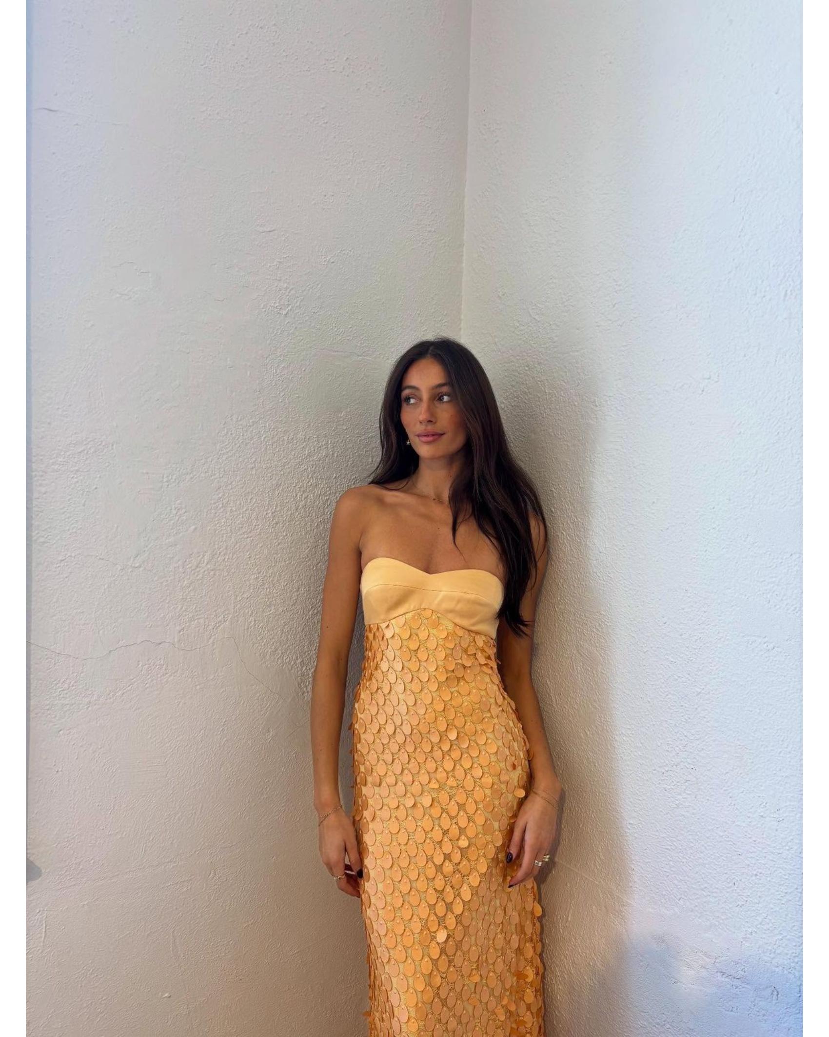 manning cartell gold dress Meet the Paved with Gold Gown by Manning Cartell A stunning gold floral  moment made for weddings, special events, and unforgettable entrances.  Model by the beautiful @dramalisshourigan #dress #dresshire #designerex  #designerhire