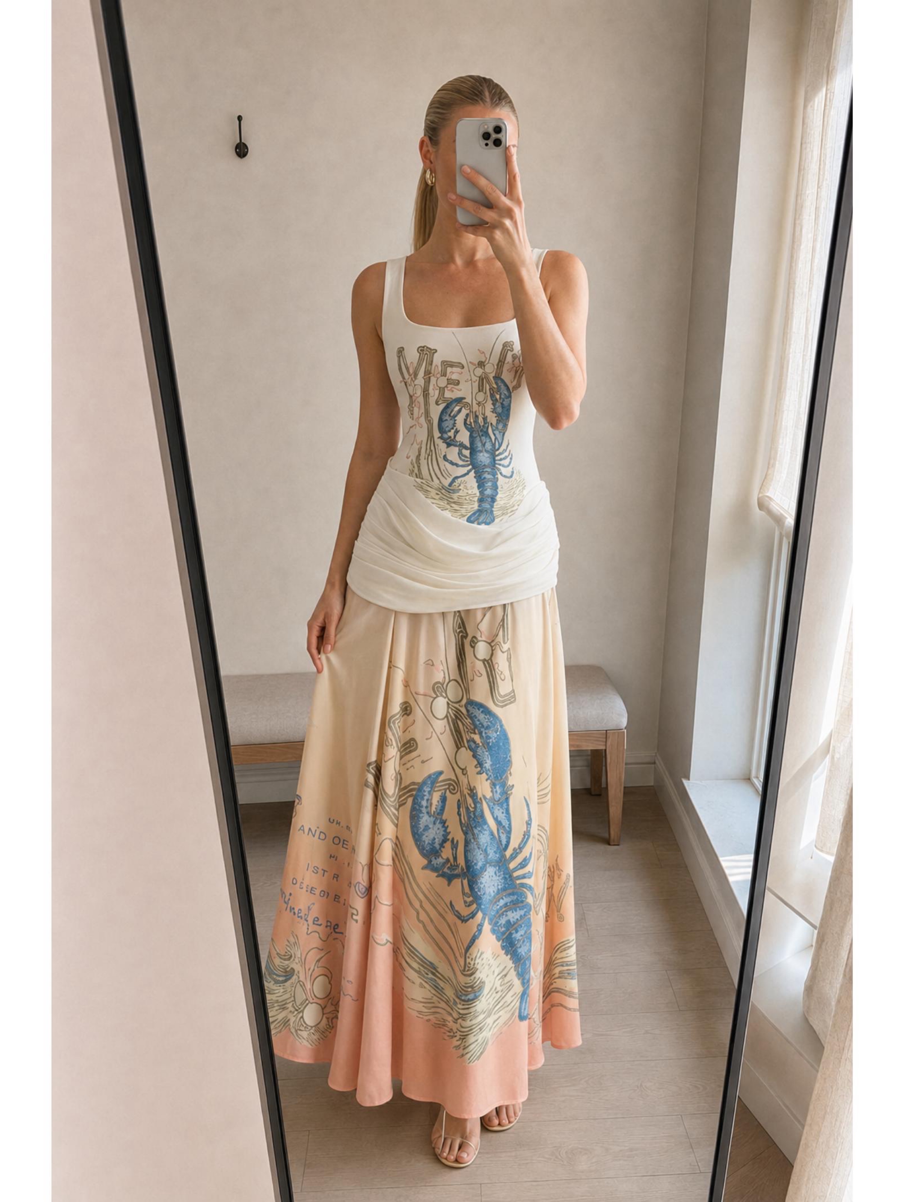 Antipodean Beach Club Draped Bodice Gown | Coastal Chic Dress, Vacation Dress, Romantic Maxi Dress