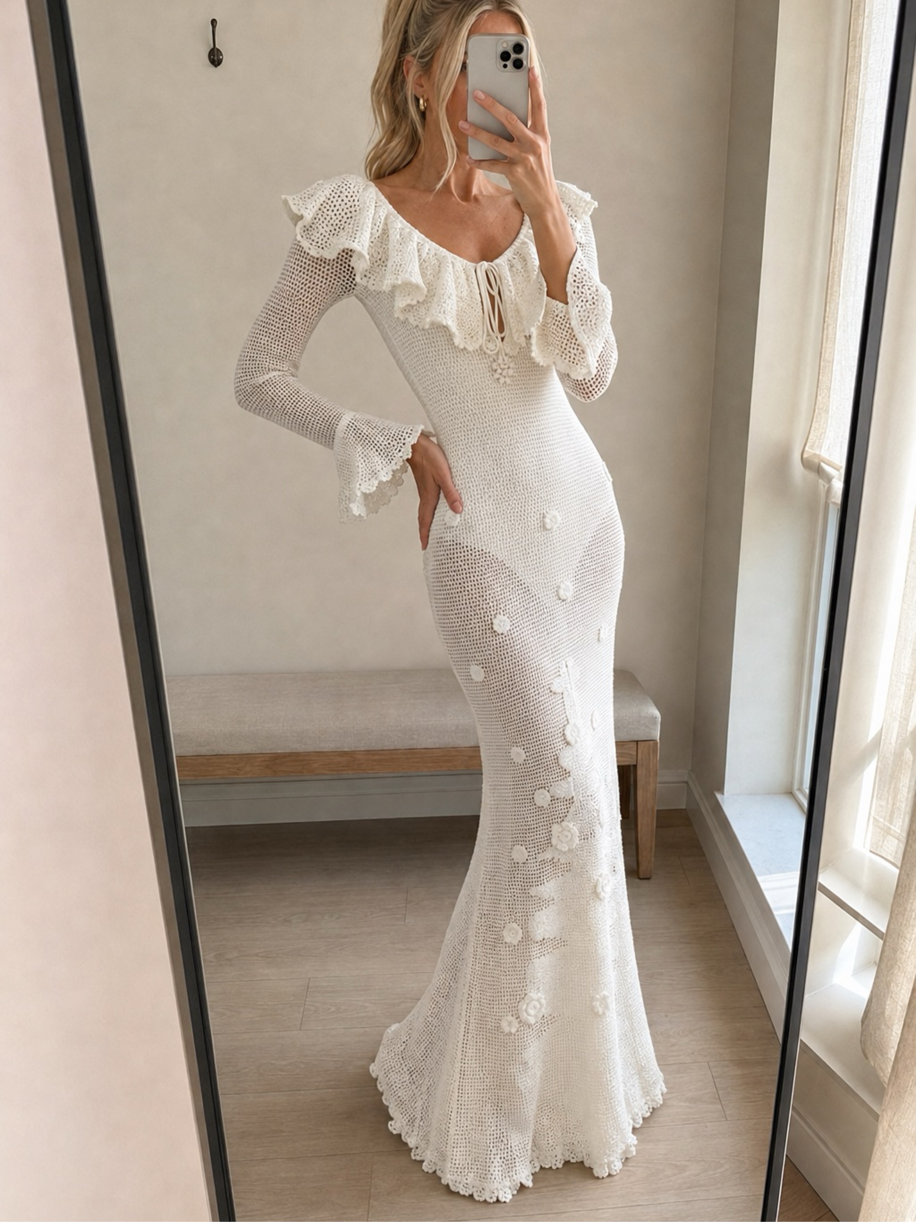 self-portrait White Floral Crochet Dress | White Dress, Bachelorette Dress, Bridal Dress