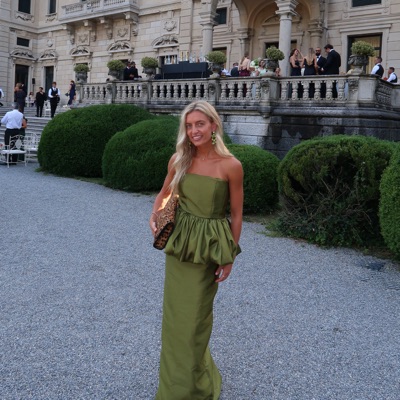 kelly green strapless dress Rebecca Vallance mini with an elegant oversized back bow. by Rebecca Vallance kelly green color